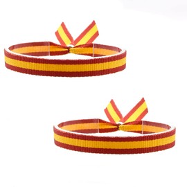 BDM Spanish Flag Fabric Bracelet for Men and Women with Adjustable Clasp Car Charm Bag Backpack ... DE10mm, Fabric