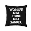 World's Best Stone Belt Sander Throw Pillow, 16x16, Multicolor