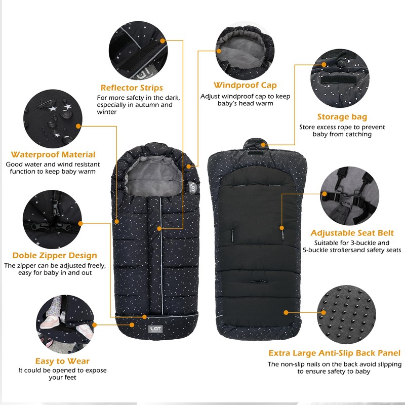 LAT Baby Warm Bunting Bag Universal,Stroller Sleeping Bag Cold Weather,Waterproof