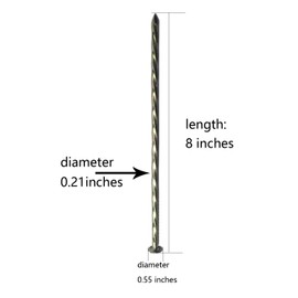 50 Pack - 8" Solid Galvanized Non-Rust Metal Garden Stakes, Spiral Landscape Edging Spikes/Anchors, for Paver Edging, Weed Barriers, Turf, House Construction, Carpentry Nail, Tent, Anchoring Spikes