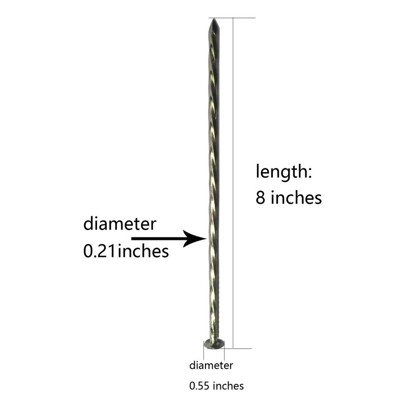 50 Pack - 8" Solid Galvanized Non-Rust Metal Garden Stakes,
