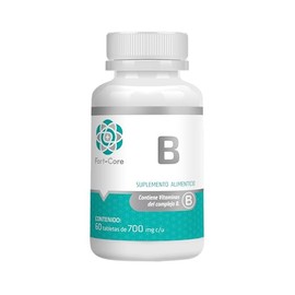 B Fort Core, Vitaminas del complejo B, Ingredientes naturales - 60 cpsulas de 700mg cada una                                                          