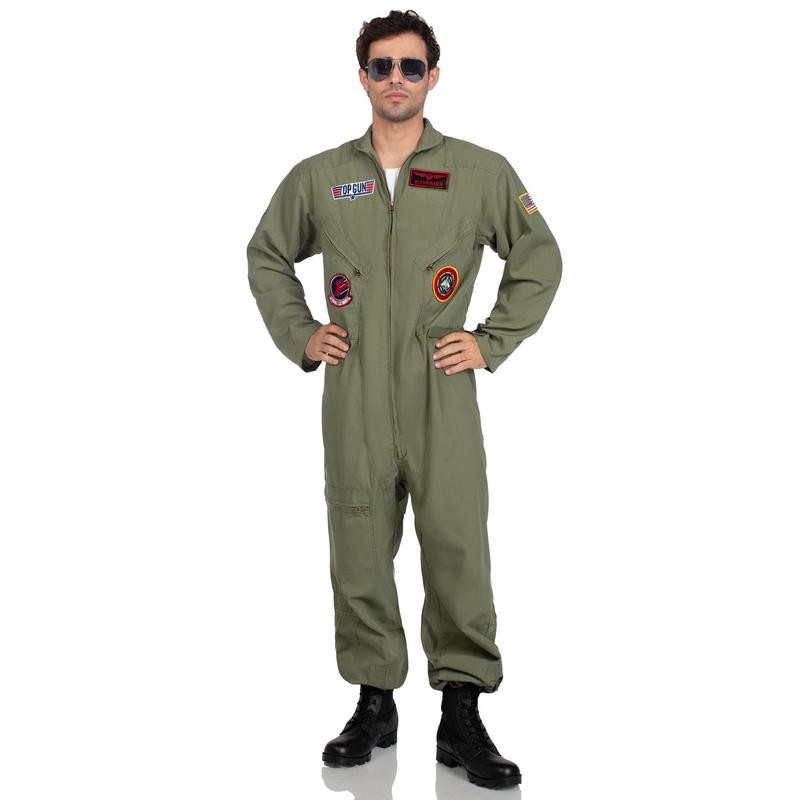 Leg Avenue Men's Top Gun Costume Flight Suit - Color: