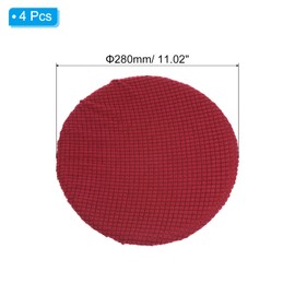 PATIKIL 11" Round Bar Stool Cover, 4 Pack Washable Elastic Stool Cover for Diameter 11"-13" Chair, Wine Red