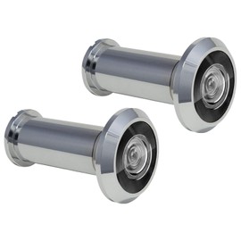 "Nuk3y 220 Degree Wide Angle Heavy Duty Door Viewer (2 Pack, Chrome)"