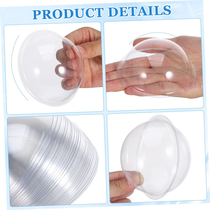 Totority 20pcs Clear Half Sphere Plastic Domes for Crafts Durable
