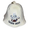 Sauna Hat 100% Wool Felt Embroidered Funny Logo "Sauna Boss"