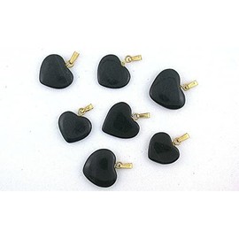 SIX 3/5 Inch To 3/4 Inch Blackstone Black Stone Gem Pendant CLOSEOUT EBS8999