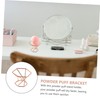 Healeved 2pcs Rose Gold Stainless Steel Powder Puff Holder Stylish