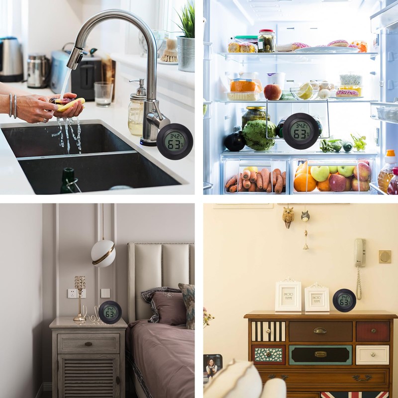 2 Pack Reptile Thermometer, Vivarium Digital Temperature and Humidity Thermometer,