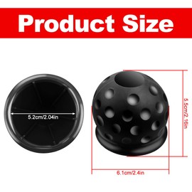 Lotsdonxia Soft Rubber Trailer Ball Head Cover Durable Protection for 50mm Hitch Balls for Abrasion-Resistant Dust-Proof Sleek Design Enhanced Style (Black)