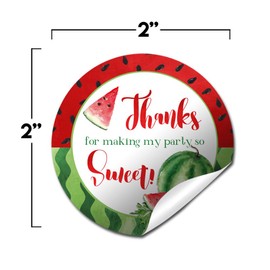 AmandaCreation Watermelon Stickers, 40 Pack 2 Inch Party Circle Stickers Ideal for Party Favors, Envelopes, Bags