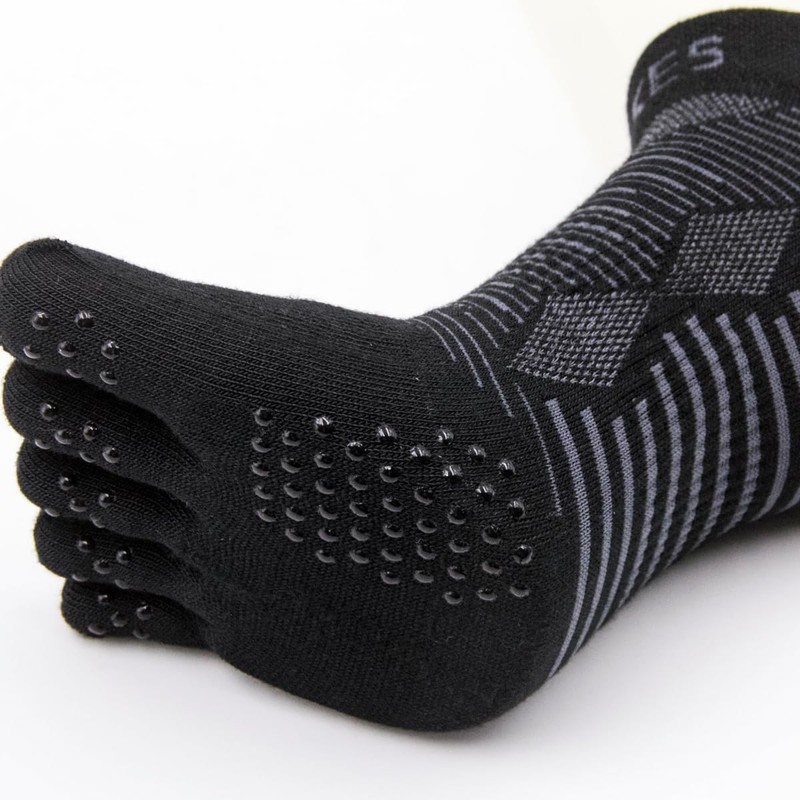 Spikes Pro 5 Finger Grip Socks, Black