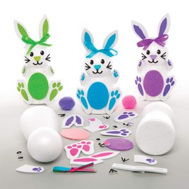 Baker Ross Build a Bunny Kits - Pack of 4, Easter Crafts, Craft For Kids (AT413)