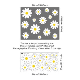 Daisy Wall Decals, Boho Daisy Wall Stickers Floral Wall Decals Daisy Flower Wall Stickers, Floral Wall Decor Vinyl Peel and Stick Flowers Stickers for Teen Girls Boy Kids Nursery Bedroom Kindergarten