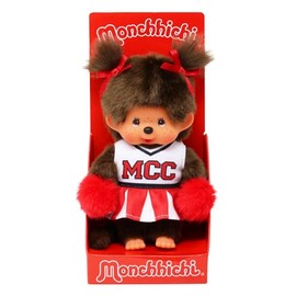 Sekiguchi 252879 Original Monchhichi Girl's Cheerleader Cuddly Toy Approx. 20 cm Brown Plush