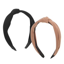 LIFKOME 2Pcs Fashion Knotted Headbands for Women Wide Hair Accessories Soft Non Slip Lightweight Design for Versatile Styling