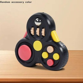 Creative Stress Relief Toy, 1 Count Colorful Fidget Cube Toy, Decompression Fingertip Game Toy, Fun Gift:_Black_one-size