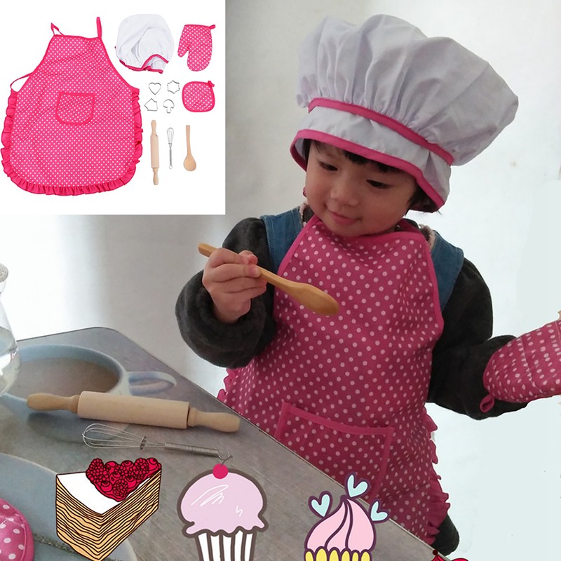 Children Chef Set DIY Cooking Baking Suit Toys Set Pretend