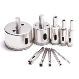 Hole Saw Set, Diamond Hole Saw, Core Bit, Core Drill, Carbide Hole Saw, Diamond Bit [3/4/5/6/8/10/12/18/32/50 mm Set of 10] Carbide Drilling Cutting Tool [OCT