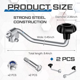 Yaocom 2 Set Trailer Jack Handles Replacement Crank Accessories Fits Most Trailer Jacks, Comes with Bolt Nut Spacers, Top Wind Jack Handle Red and Black (Black)