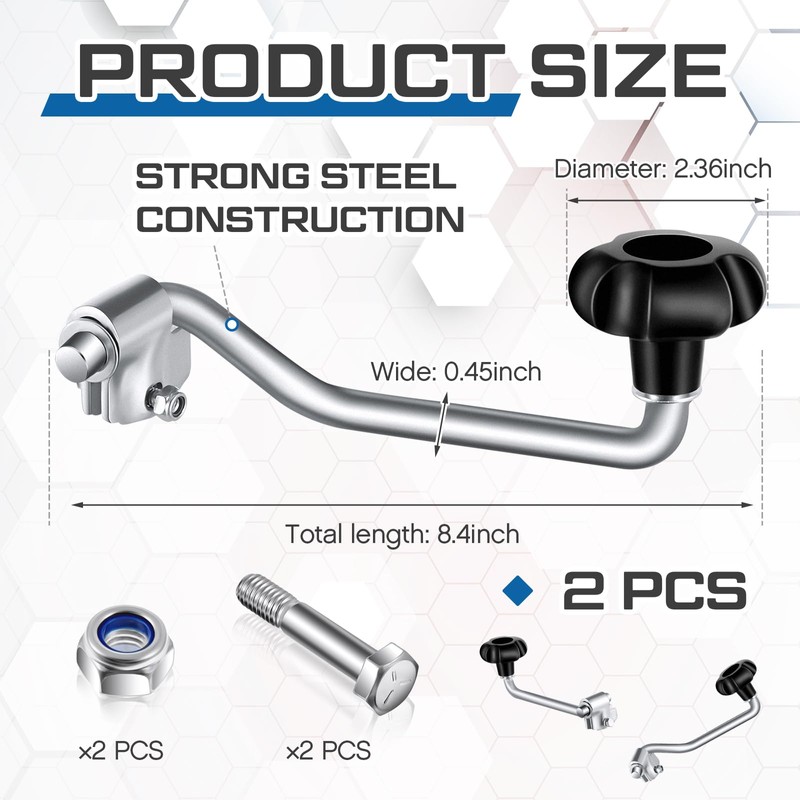 Yaocom 2 Set Trailer Jack Handles Replacement Crank Accessories Fits