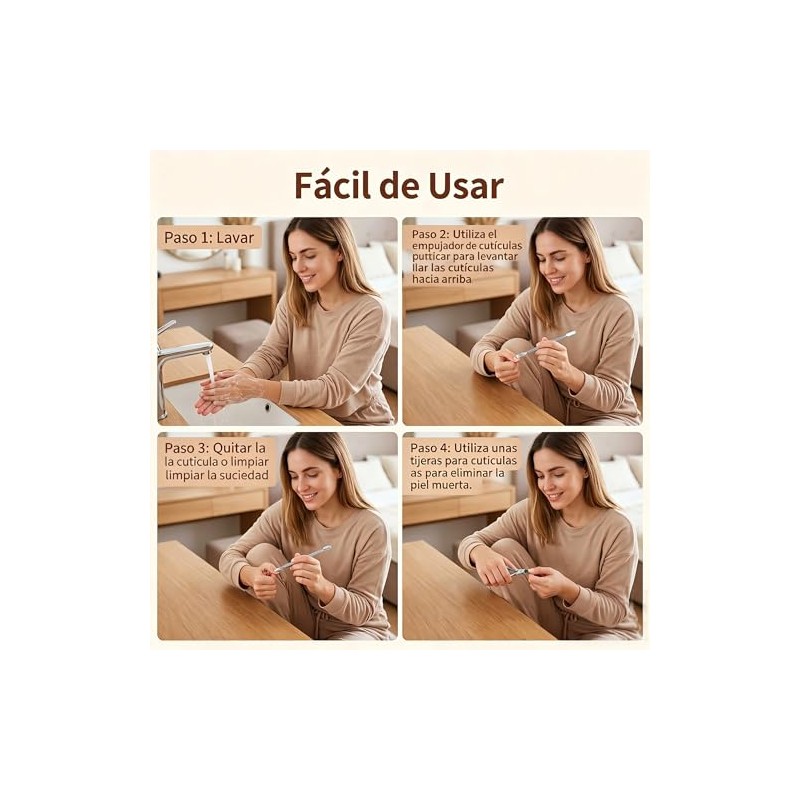 5 Piezas Kit de Manicura, Herramientas de Manicura y Cuidado