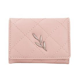 SOEROOY Women's Purse with RFID Blocking, Leather Women's Purse Small and Short Format, Mini Short Purse Women with 6 Card Slots and 1 ID Window, pink