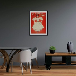 Nacnic Vintage poster girl with dress. Leaves for interior decoration with classic and antique advertising pictures. Painting retro decor A3