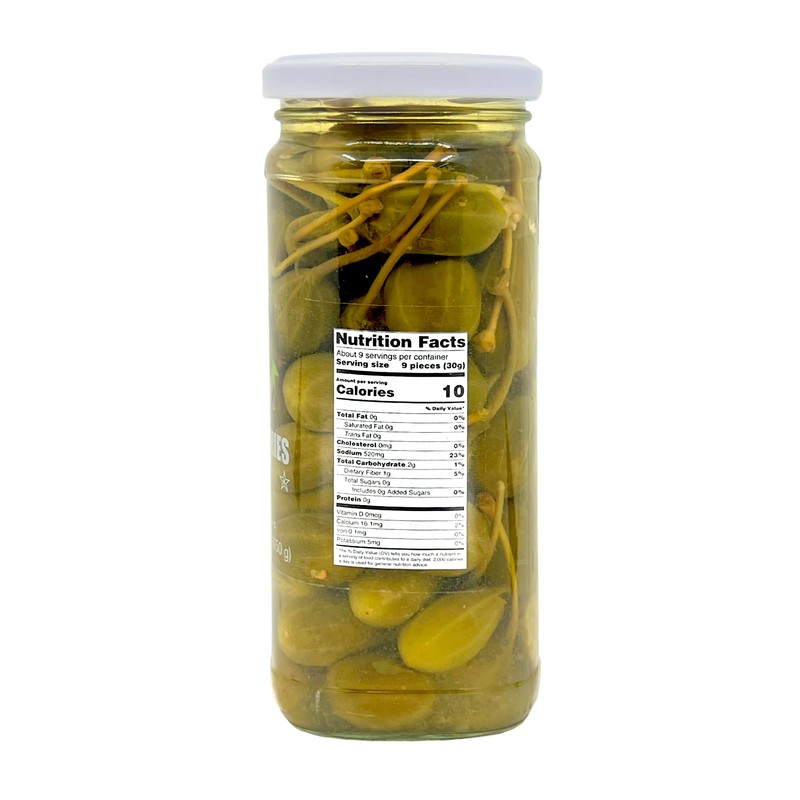 Sanniti Spanish Caperberries (Caper Berries) in Vinegar and Salt Brine