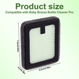 lasuroa 4pcs HEPA Filter Replacement Compatible with Baby Brezza Bottle Washer Pro, High Efficiency Dust Air Purifier Filter