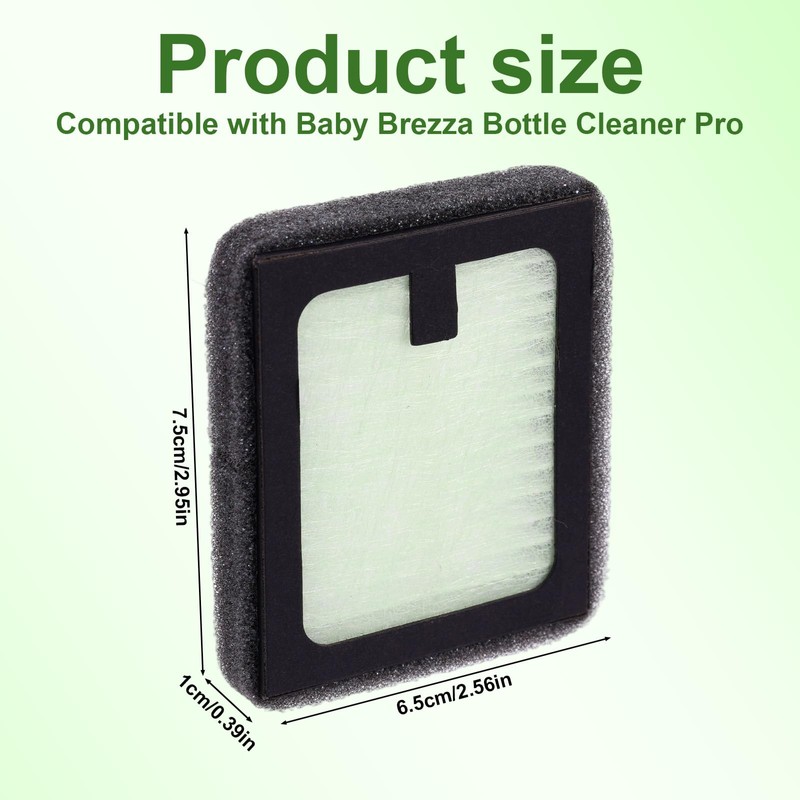 lasuroa 4pcs HEPA Filter Replacement Compatible with Baby Brezza Bottle