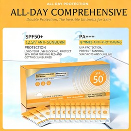 50PCS Mini Sunscreen Travel Size SPF50, Mini Sunscreen Bulk for Face & Body