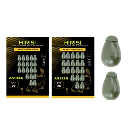 Hirisi Tackle 40 Pieces Quick Release Beads Fishing Snaps Kit Hook Length Beads for Carp Fishing Feeders 20 Small and 20 Large (FBA-AG133-G)