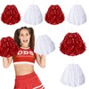 cssopenss 6 Pcs Pom Poms Cheerleading Metal Foil red Pom