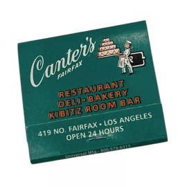Vintage Canter’s Deli Bakery Kibitz Room Bar Matches Matchbook Los Angeles NEW