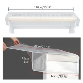 Musiin 88 Keyboard Electronic Piano Dust Cover - Matte Transparent Design for Stylish Protection