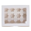 6PCS Set Cupcake Container 12 Holes Cardbord Bakery Pastry Carrier