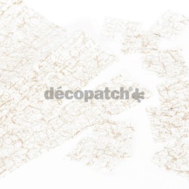 Décopatch - Ref C444O - White & Gold Cracked Effect Paper Pack - Each Sheet 30 x 40cm, Pack of 3 Paper Sheets - Best Used With Décopach Glue & Varnish, White & Gold