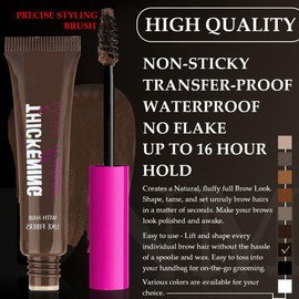 Eyebrow Gel Waterproof Formula Long-Wear Brow Gel, Volumizing, Buildable, Creamy Gel Formula for Brow Colour and Structure Non-Sticky, Non-Flaking and Smudge-Proof Instant Brow Styler (07#Espresso)
