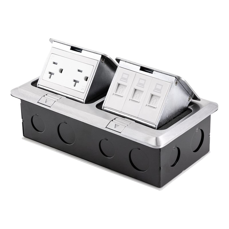 Pop-up Floor Outlet, Double Pop-up Floor Box with 20A Socket