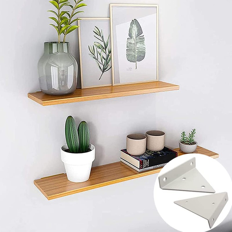 Pack of 4 Floating Shelf Brackets, Triangle Shelf Brackets, Metal