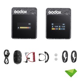 GODOX MoveLink II M1 Wireless Lavalier Microphone, 2.4G Lavalier Mic 100m(328ft) Range Lapel Microphone for Smartphone, DSLR Camera, for YouTube, Volg, Live Streaming, Interview, etc (Black)