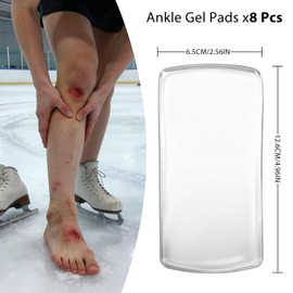 8 PCS Ankle Gel Pads Adhesive Ice Skate Boot Cushion Pads Silicone Gel Ankle Protectors for Hockey Skates Ski Boots Figure Skating Lace Bite Relief Winter Sports Comfort Inserts