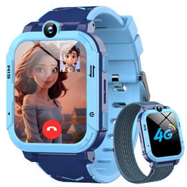 Blackview Children's Smartwatch Can Insert SIM Card, LBS + WiFi + GPS Tracker, Watch with 4G Functions, SOS Emergency Call, Phone Call, Video Calls, Voice Chat, SMS, School Mode, Children's Watch for