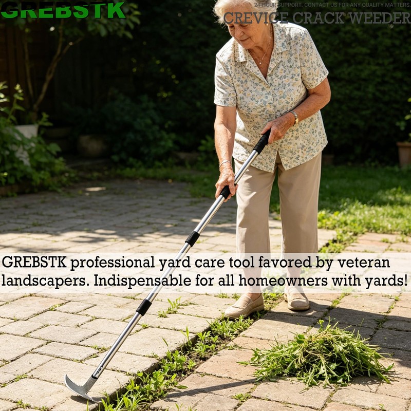 GREBSTK Crack Weeder Crevice Weeding Stainless Steel Tool Adjustable, 63