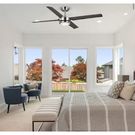 Altitude Laritza 56 in. LED Indoor/Outdoor Brushed Nickel Ceiling Fan w/ Remote