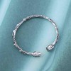 Vacaonio Punk Rose Flower Bracelet Thorn Bangle Cuff Bracelet Silver