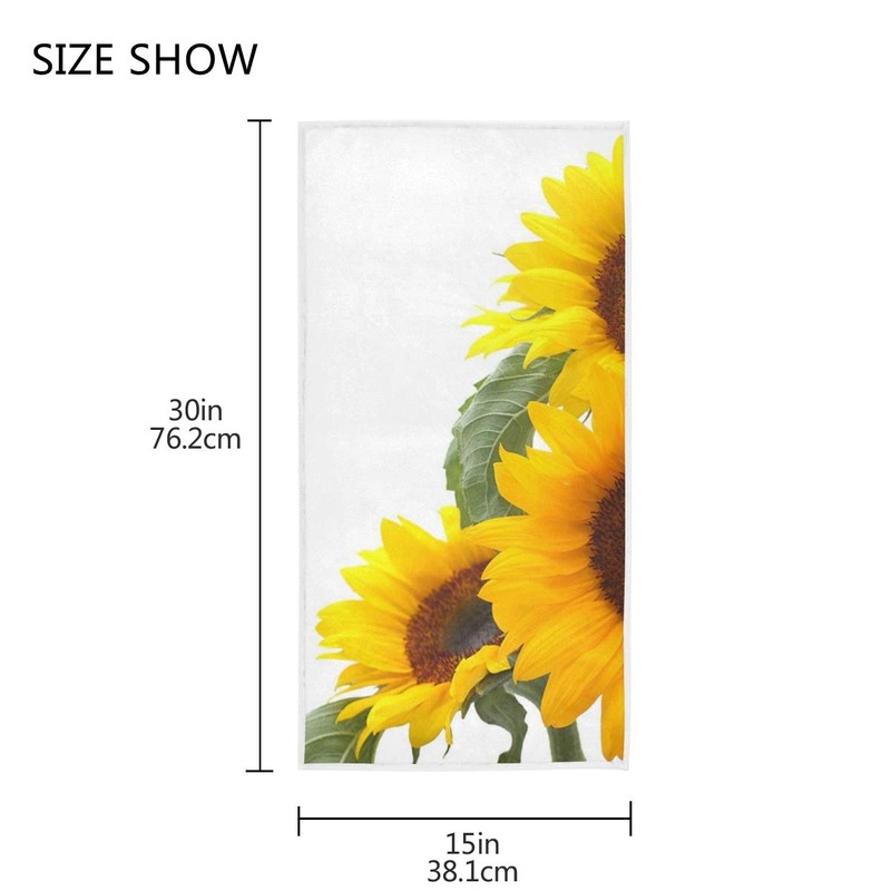 Toalla de mano de girasol suave para baño, hotel, gimnasio,