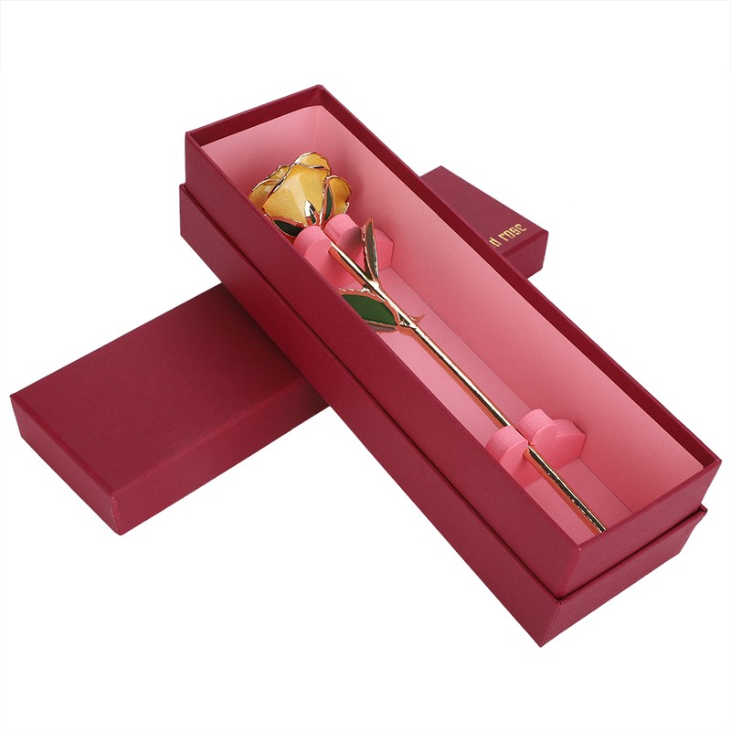 11'' Long Stem 24k Gold Dipped Real Rose Flower Valentine